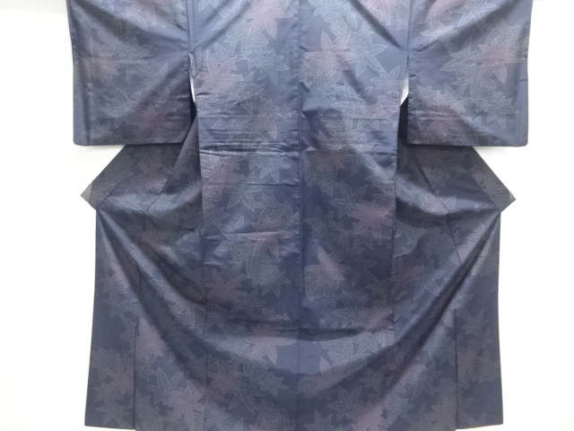 JAPANESE KIMONO / TSUMUGI / MAPLE LEAVES